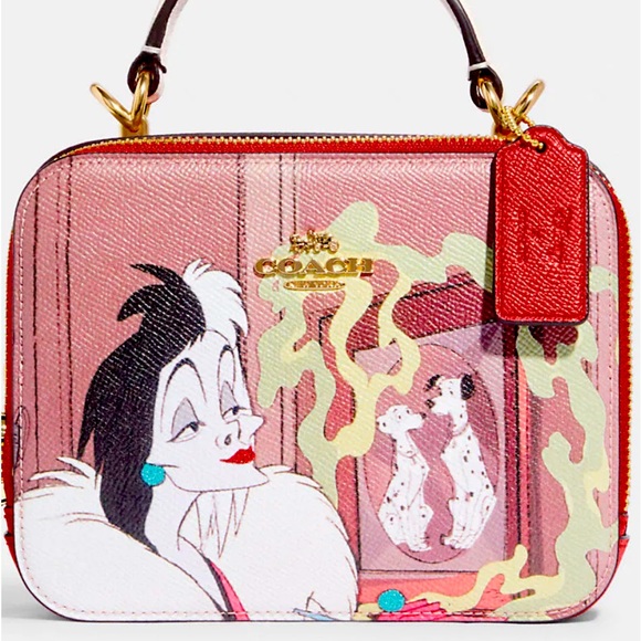 Nwt Coach x Disney box crossbody with Cruella motif - Picture 1 of 6